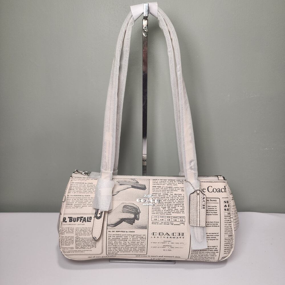 NWT Coach CDC11 Asher Shoulder Bag With Newspaper Print V3